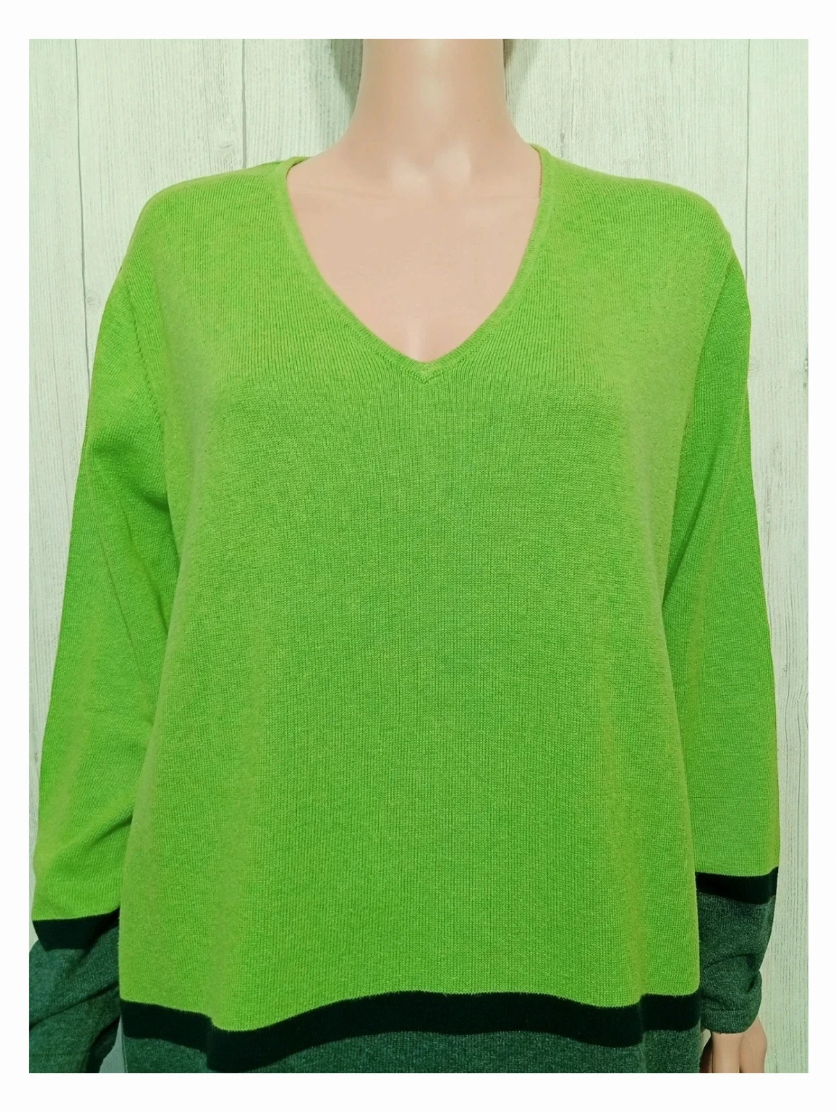 Pull femme col V - marble - couleur vert et gris - Taille XL/42 – Marble – taille XL / 42 / 14 2