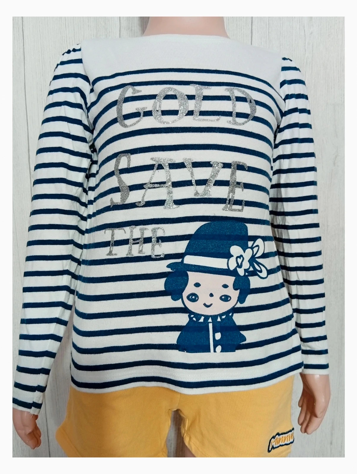 T-shirt manches longues fille - vertbaudet - couleur marine et blanc - taille 5 ans (108 cm) – Vertbaudet – taille 5 ans / 110 cm 3
