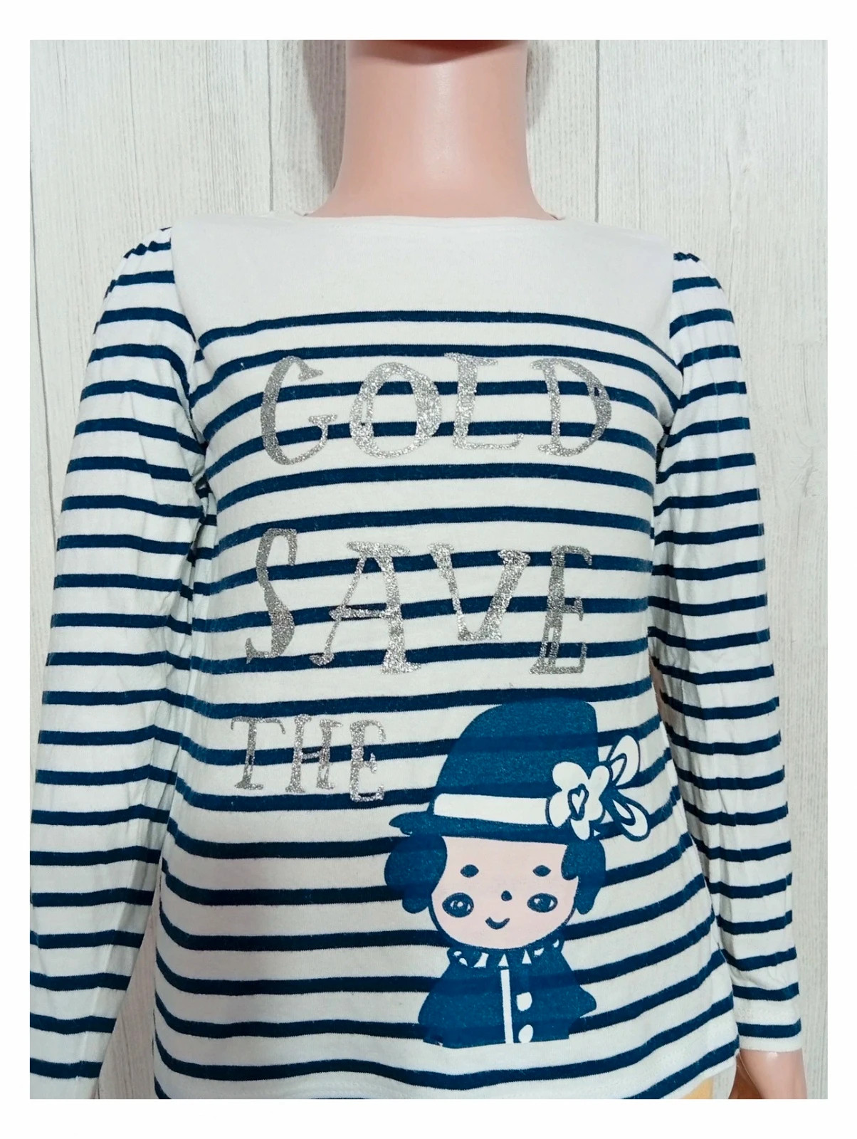 T-shirt manches longues fille - vertbaudet - couleur marine et blanc - taille 5 ans (108 cm) – Vertbaudet – taille 5 ans / 110 cm 2