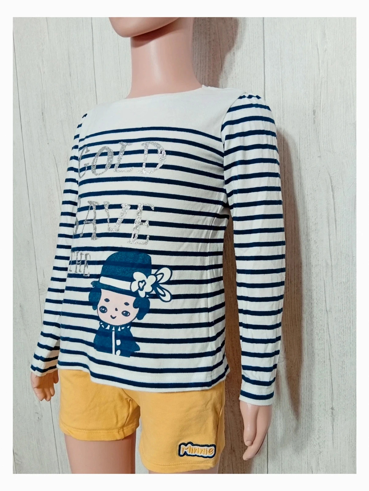 T-shirt manches longues fille - vertbaudet - couleur marine et blanc - taille 5 ans (108 cm) – Vertbaudet – taille 5 ans / 110 cm 5