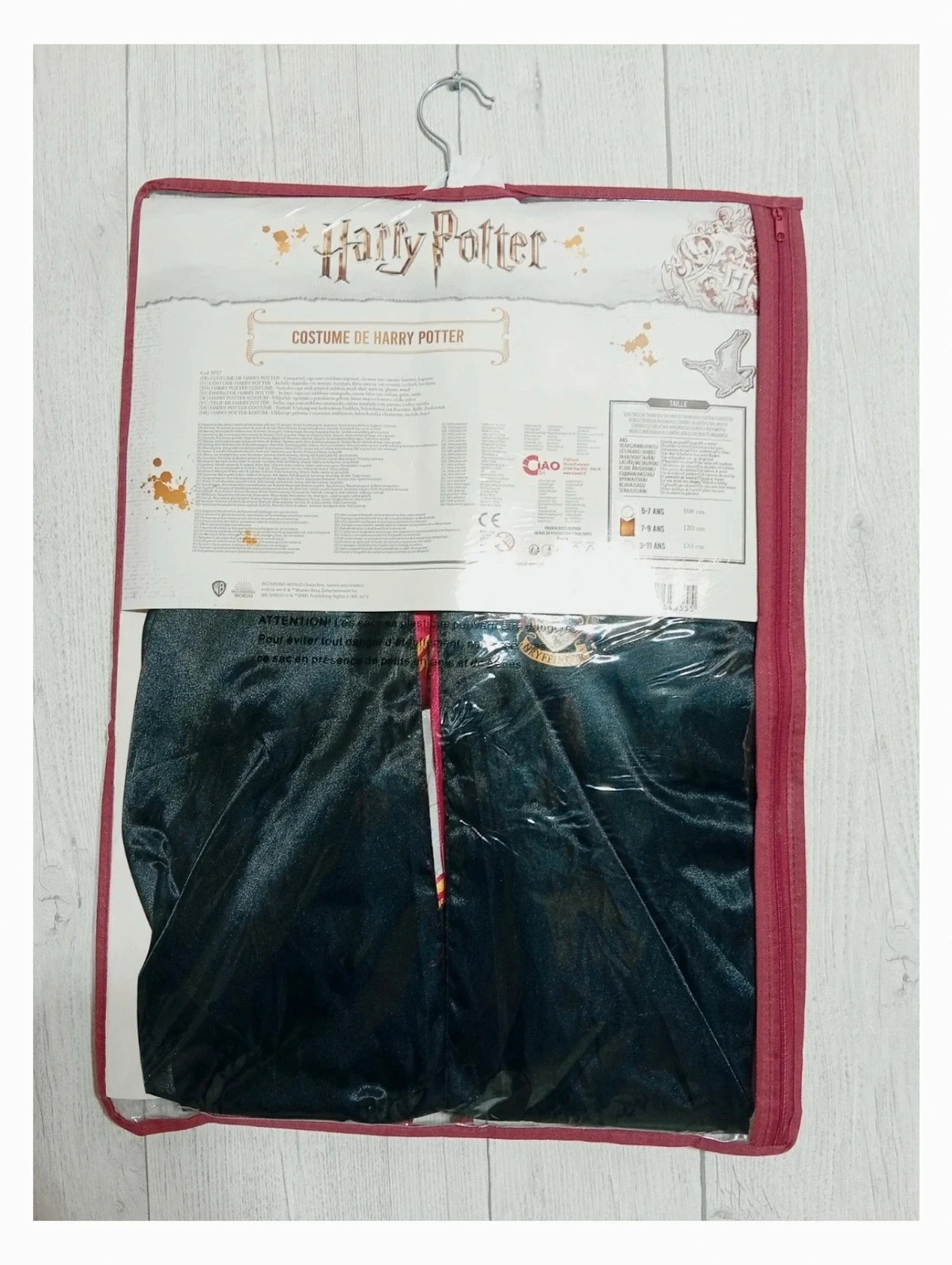 Déguisement enfant -harry potter- neuf taille 7/9 ans ( 120cm) - couleur noir et bordeau – Wizarding world – taille 7 ans / 122 cm 4