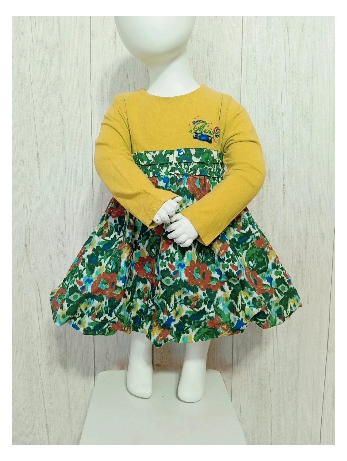 Robe fille marese - taille 2ans - couleur vert multicolore