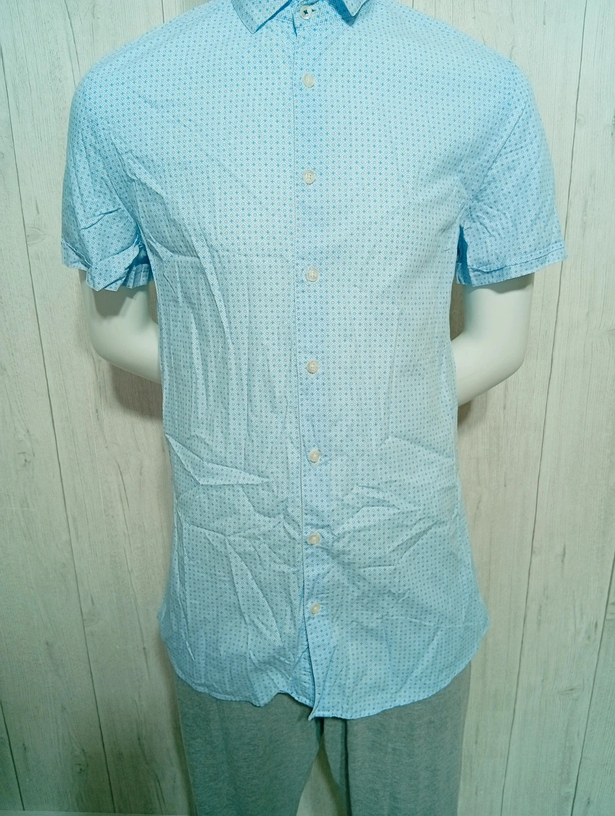 Chemise manche courte homme - taille S/36-Devred- couleur bleu et blanc – Devred – taille S 3