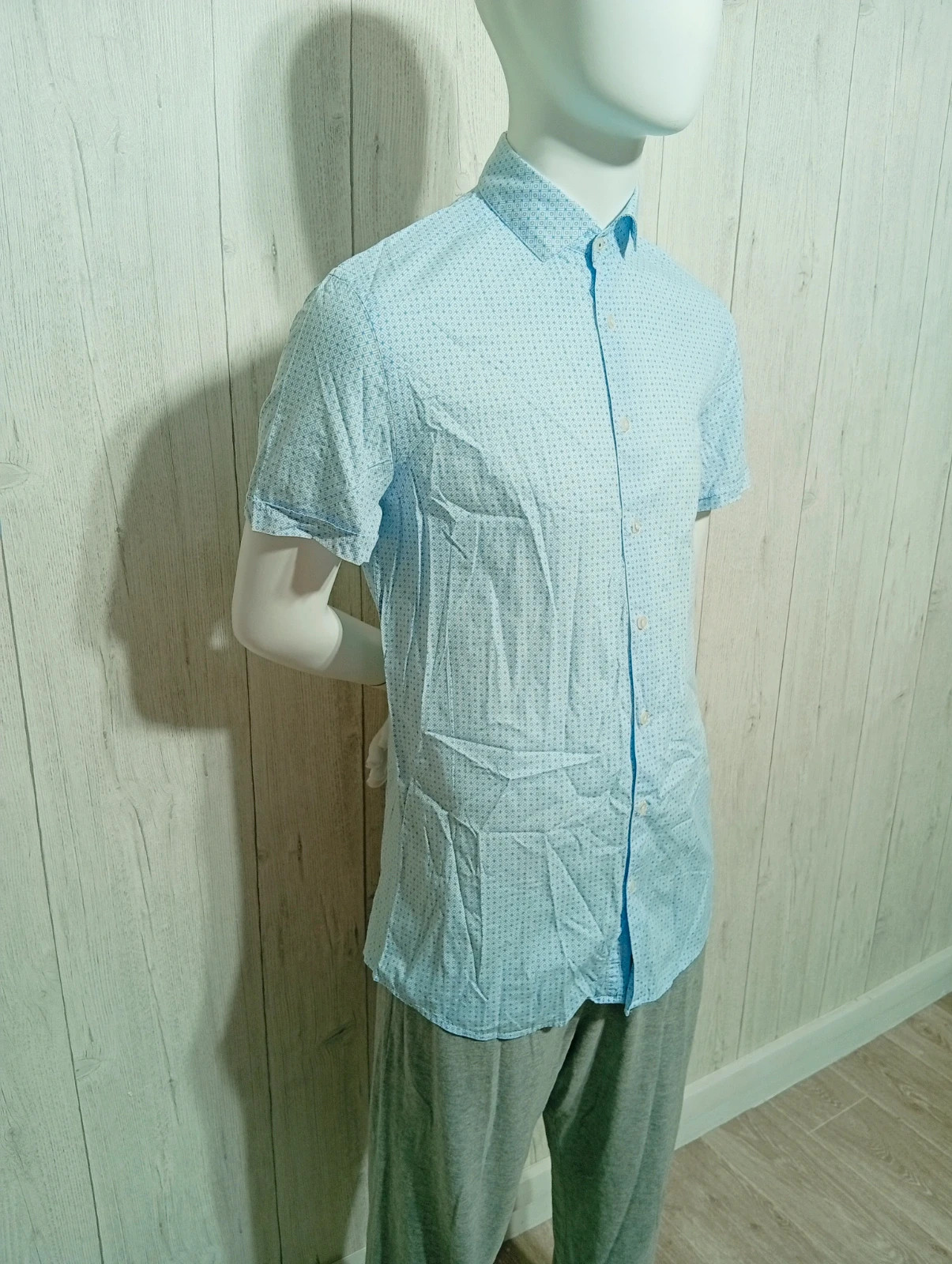 Chemise manche courte homme - taille S/36-Devred- couleur bleu et blanc – Devred – taille S 4