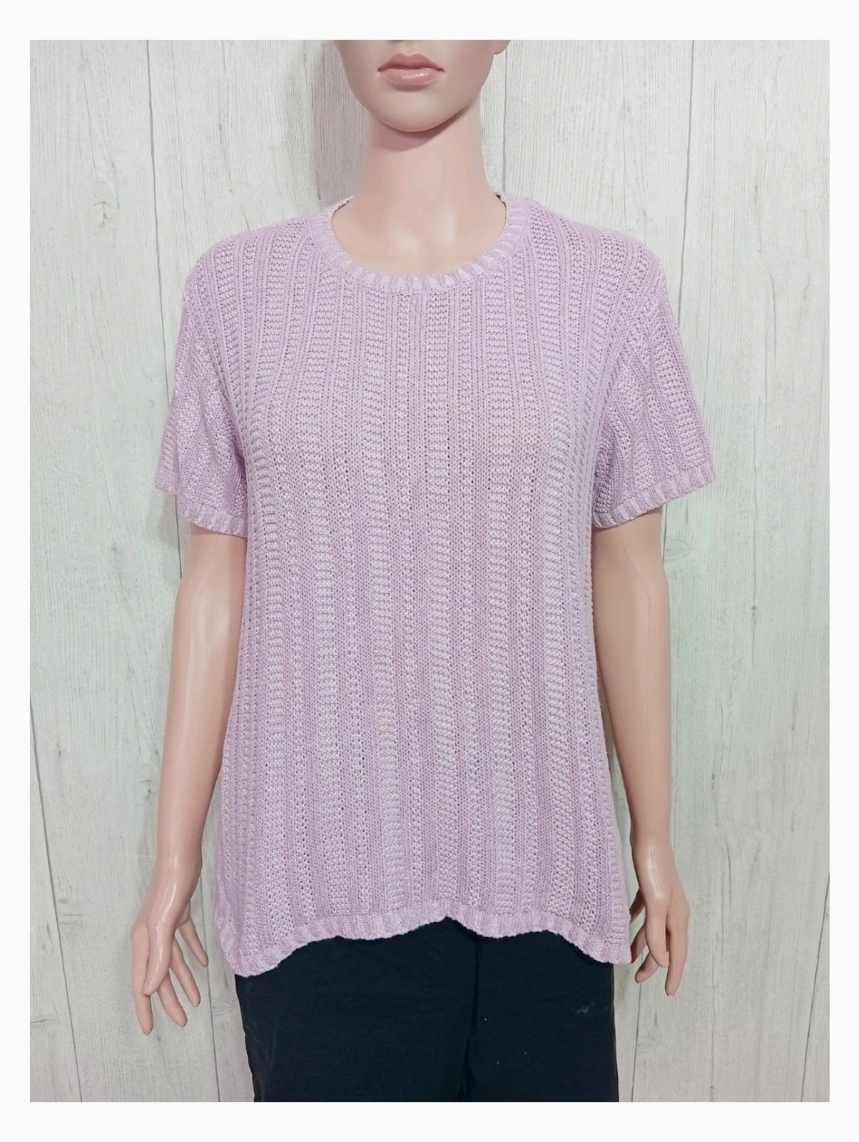 Pull d'hiver femme Afibel a manches courtes - couleur lila - taille 42/44