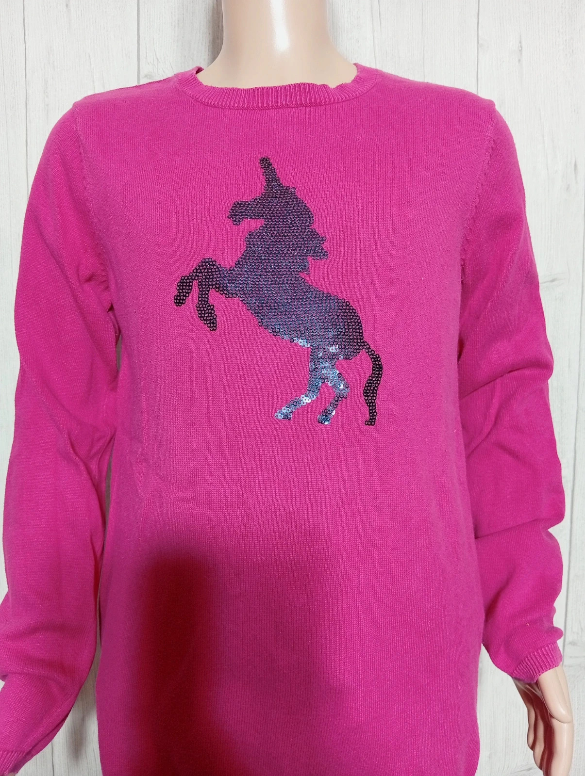 Pull fille - taille 12 ans ( 143/155 cm)-inextenso-couleur fushia et marine – In Extenso – taille 12 ans / 152 cm 2