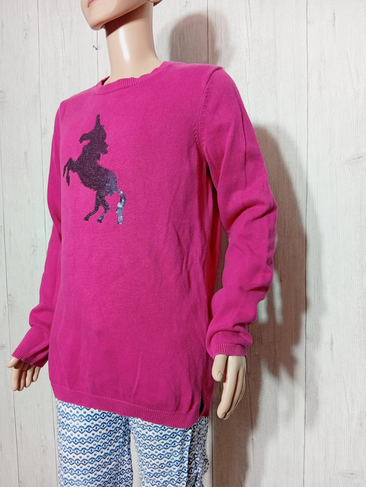 Pull fille - taille 12 ans ( 143/155 cm)-inextenso-couleur fushia et marine – In Extenso – taille 12 ans / 152 cm 5