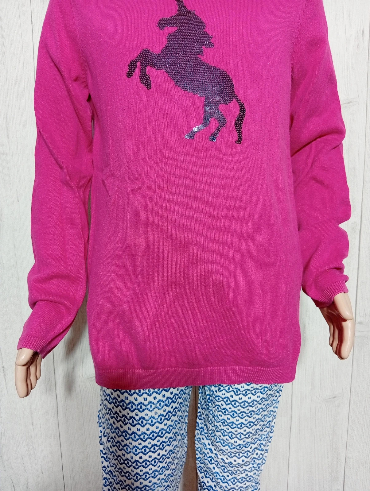 Pull fille - taille 12 ans ( 143/155 cm)-inextenso-couleur fushia et marine – In Extenso – taille 12 ans / 152 cm 3