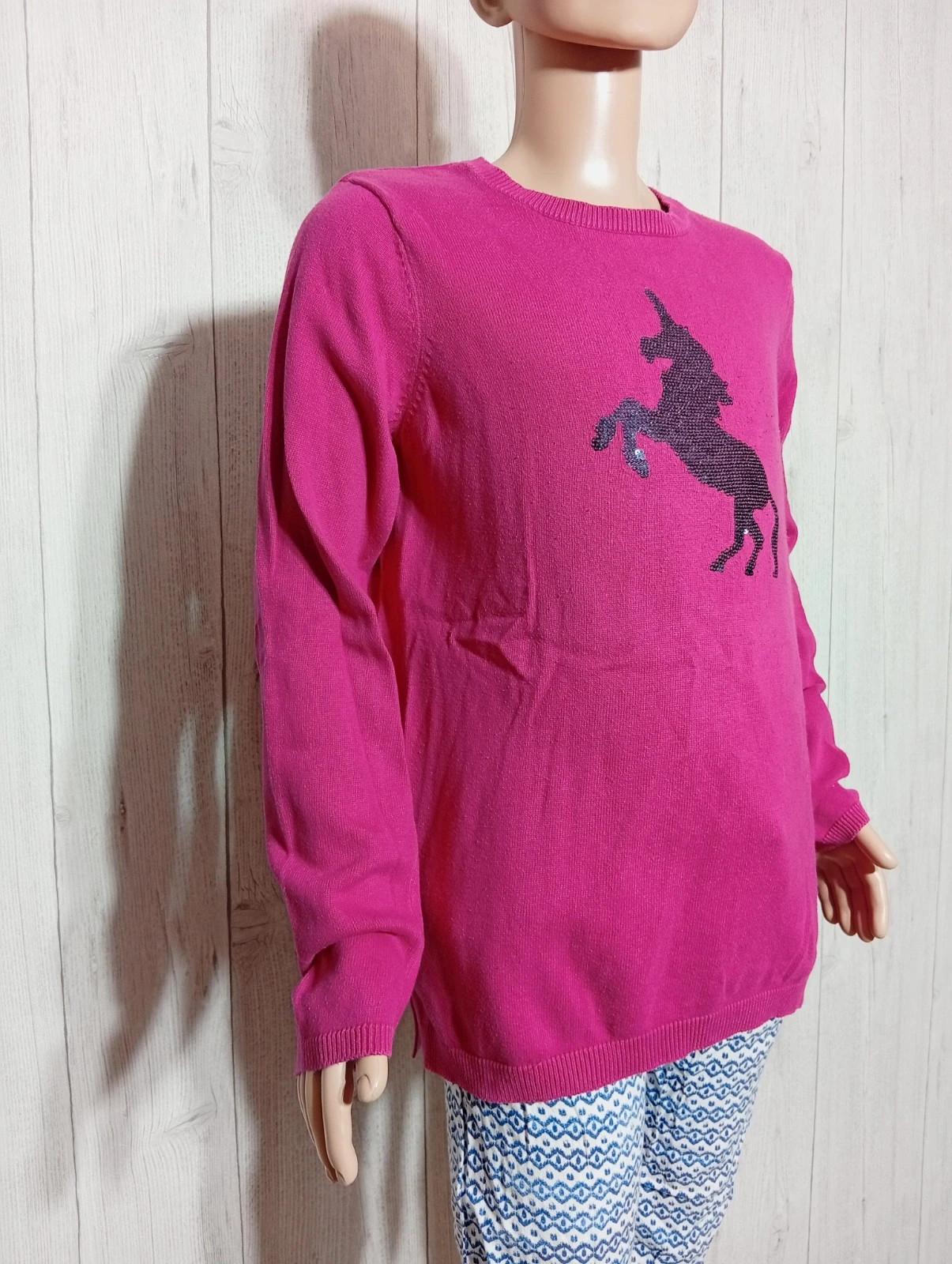 Pull fille - taille 12 ans ( 143/155 cm)-inextenso-couleur fushia et marine – In Extenso – taille 12 ans / 152 cm 4