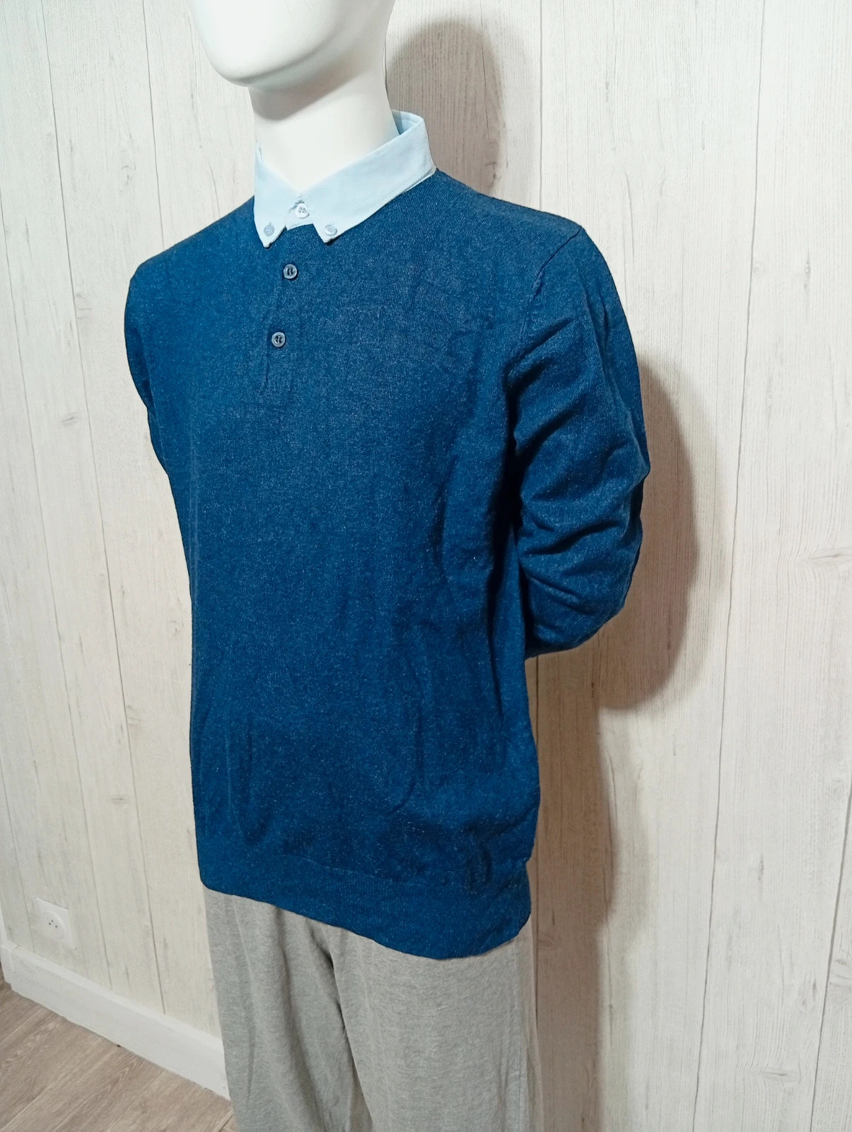 Pull a manches longues homme- taille L/40 - T_Traxx - couleur marine et bleu clair – T-Traxx – taille L 4