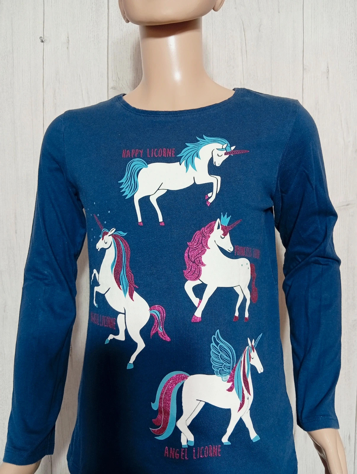 T-shirt manches longues fille-taille 10 ans ( 131/143 cm)-inextenso-couleur marine blanc multicolore – In Extenso – taille 10 ans / 140 cm 2