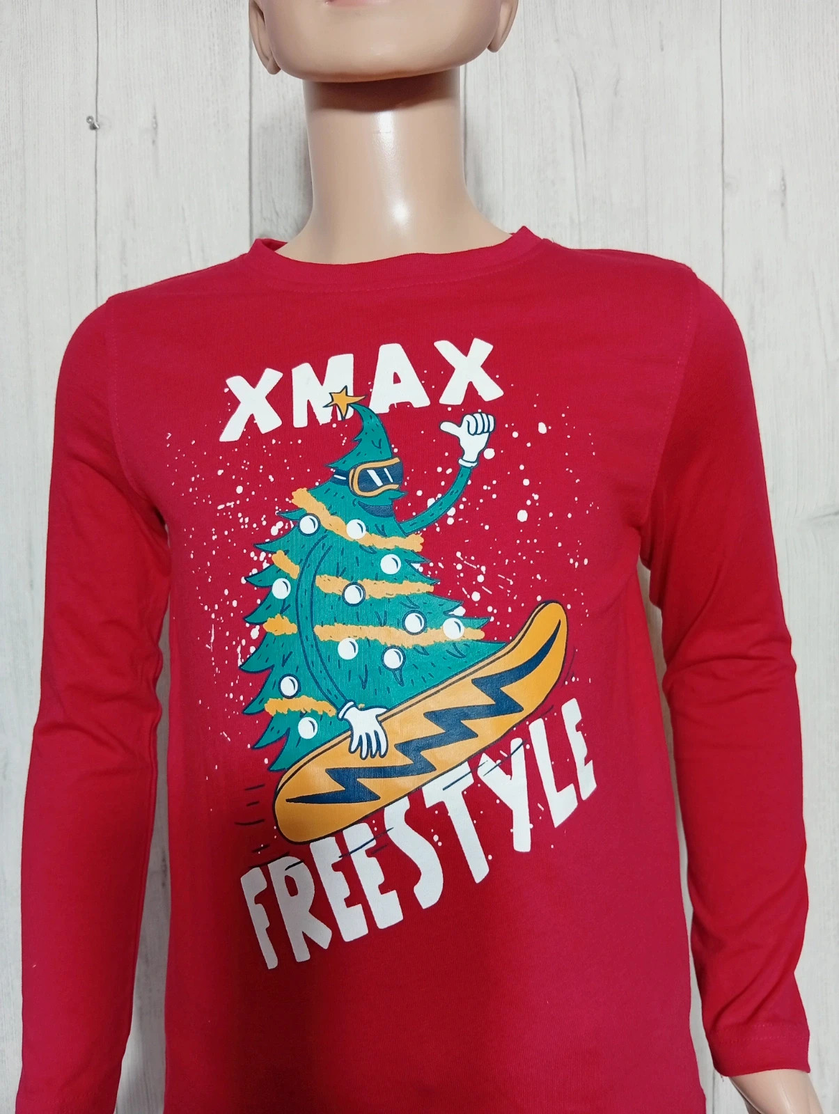 T-shirt manche longue garçon -taille 8 ans ( 119/131 cm)- inextenso-couleur rouge blanc multicolore – In Extenso – taille 8 ans / 128 cm 2