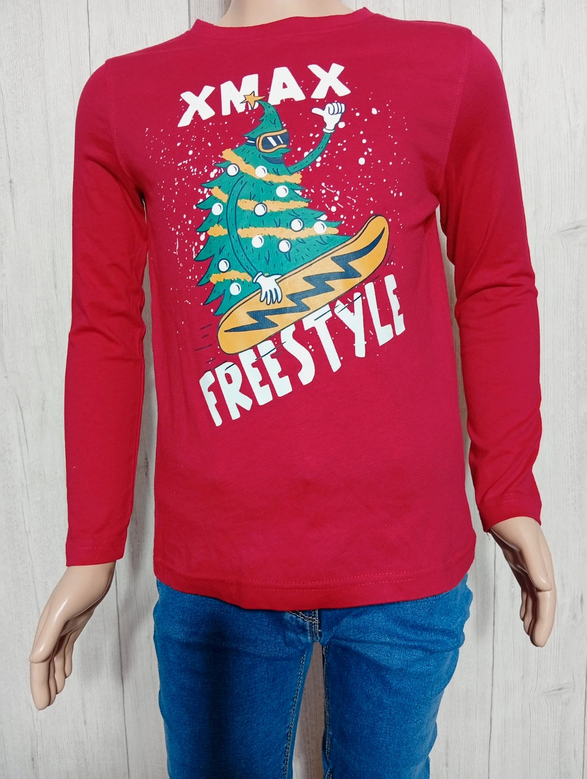 T-shirt manche longue garçon -taille 8 ans ( 119/131 cm)- inextenso-couleur rouge blanc multicolore – In Extenso – taille 8 ans / 128 cm 3