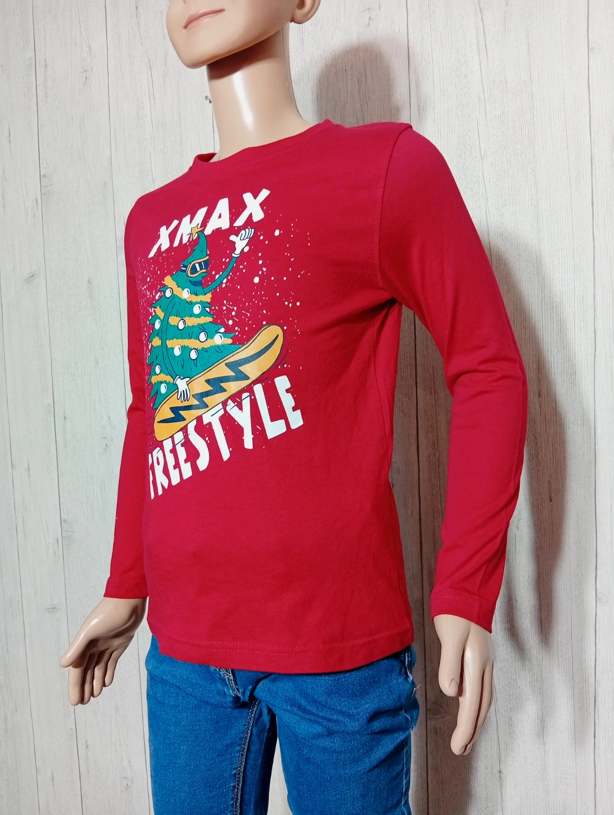 T-shirt manche longue garçon -taille 8 ans ( 119/131 cm)- inextenso-couleur rouge blanc multicolore – In Extenso – taille 8 ans / 128 cm 5