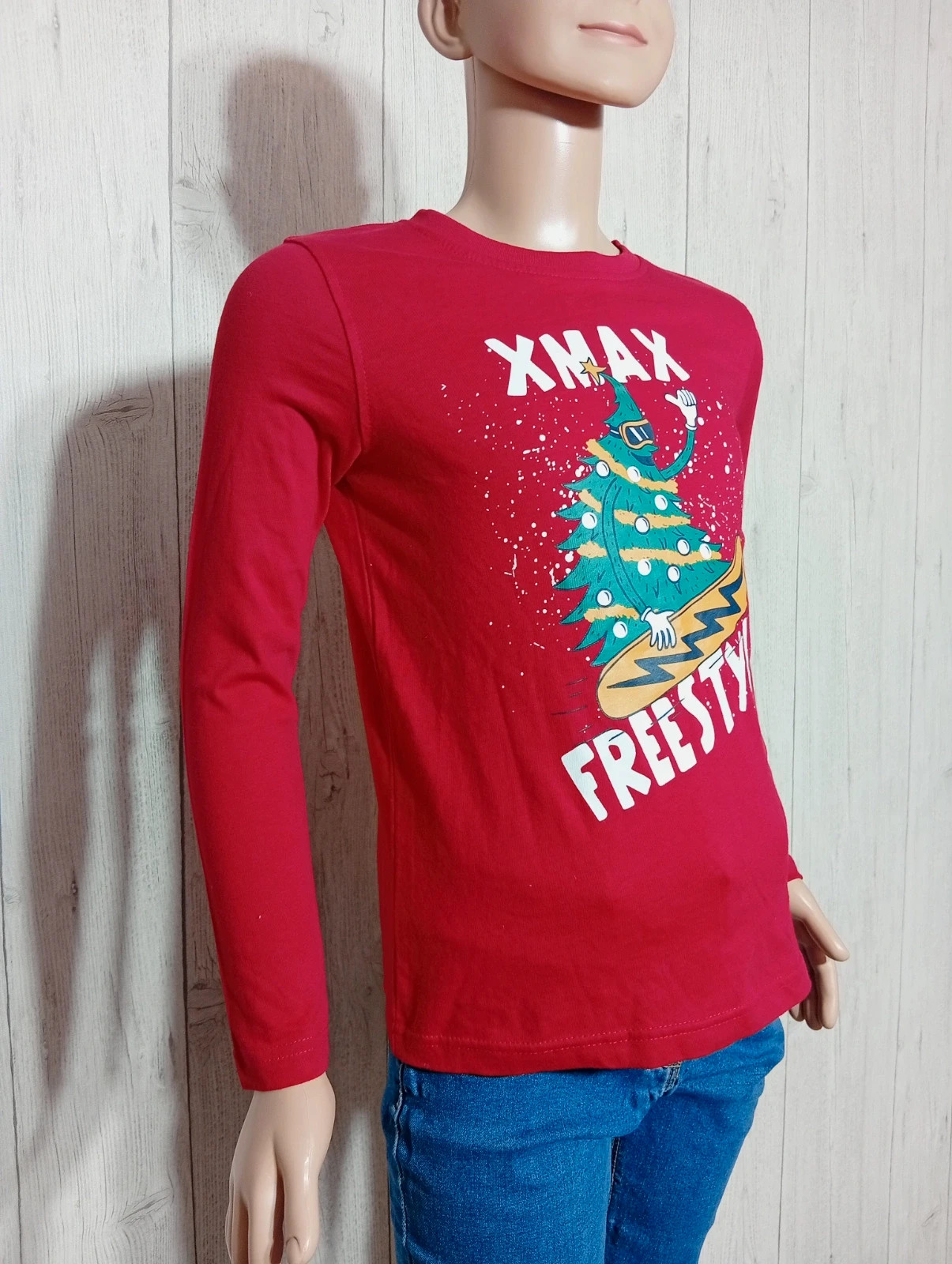 T-shirt manche longue garçon -taille 8 ans ( 119/131 cm)- inextenso-couleur rouge blanc multicolore – In Extenso – taille 8 ans / 128 cm 4