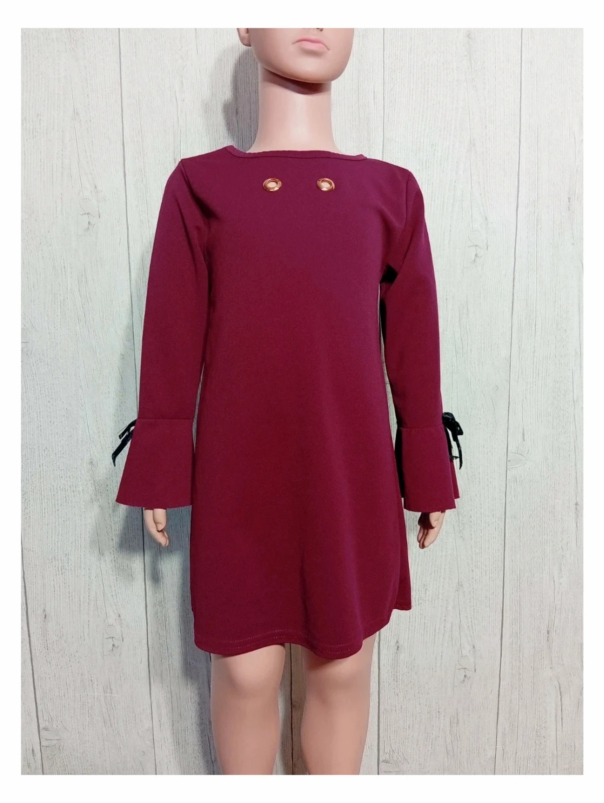Robe bordeaux - 6 ans - taille fille – taille 6 ans / 116 cm