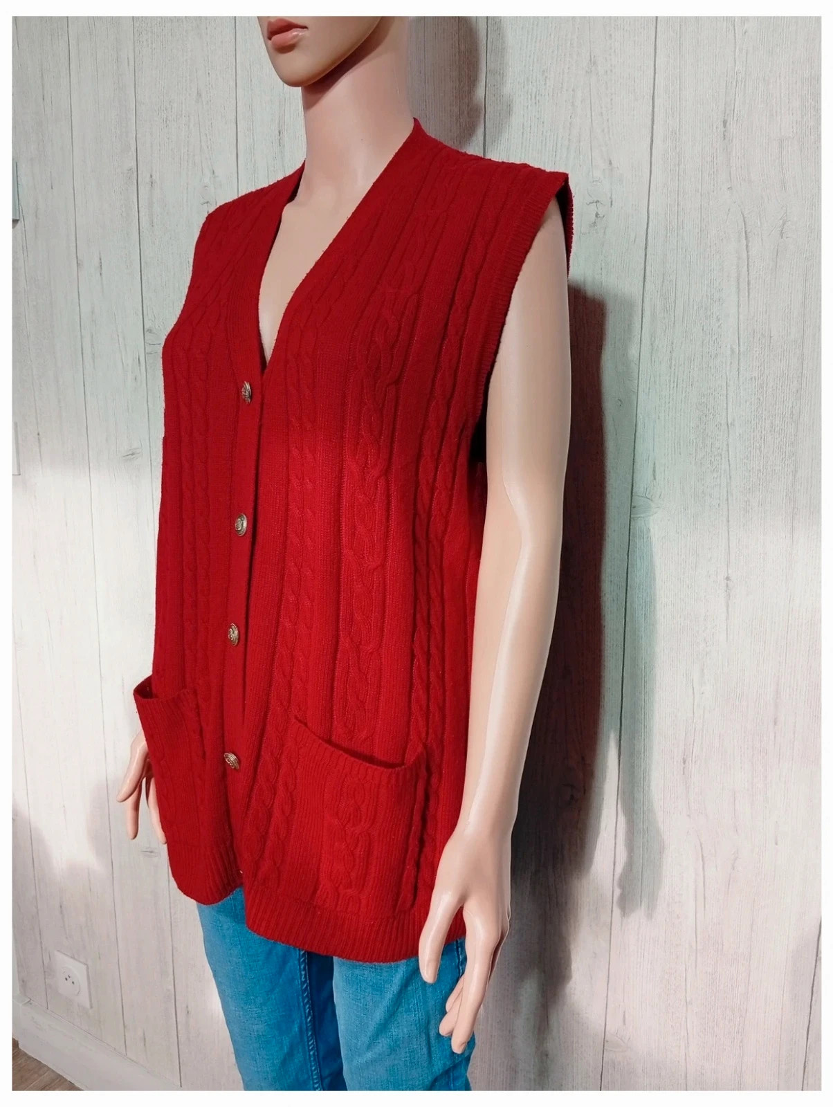 Cardigan rouge - taille 50/52 - femme – taille 5XL / 50 / 22 5