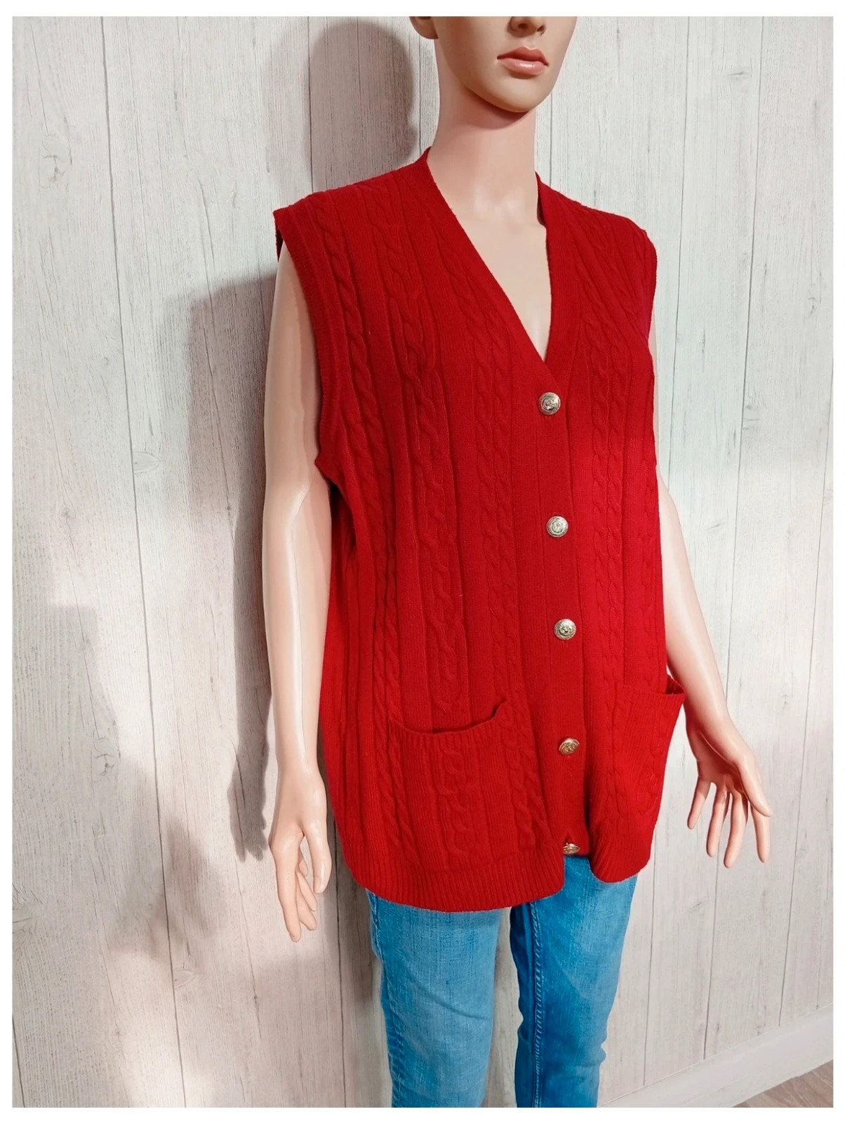 Cardigan rouge - taille 50/52 - femme – taille 5XL / 50 / 22 4