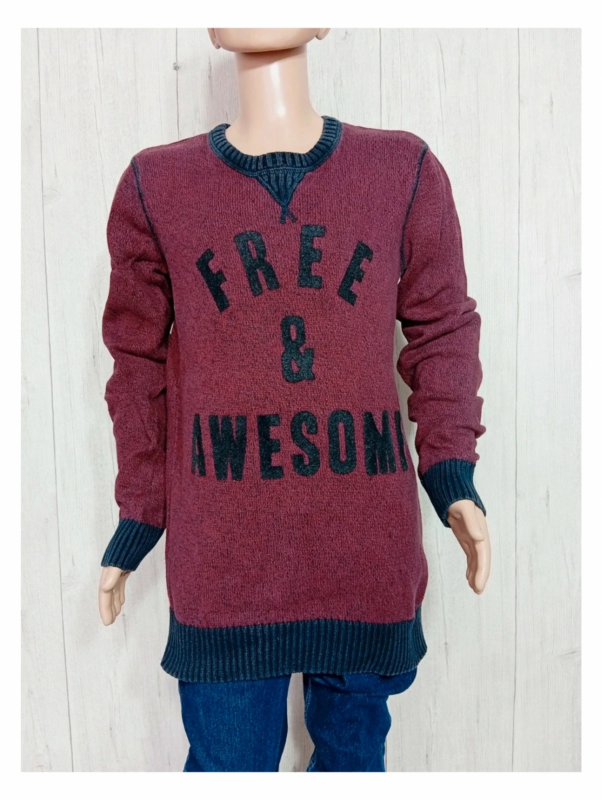 Pull H&M garçon - couleur bordeaux et noir - taille 10/12 ans – H&M – taille 11 ans / 146 cm