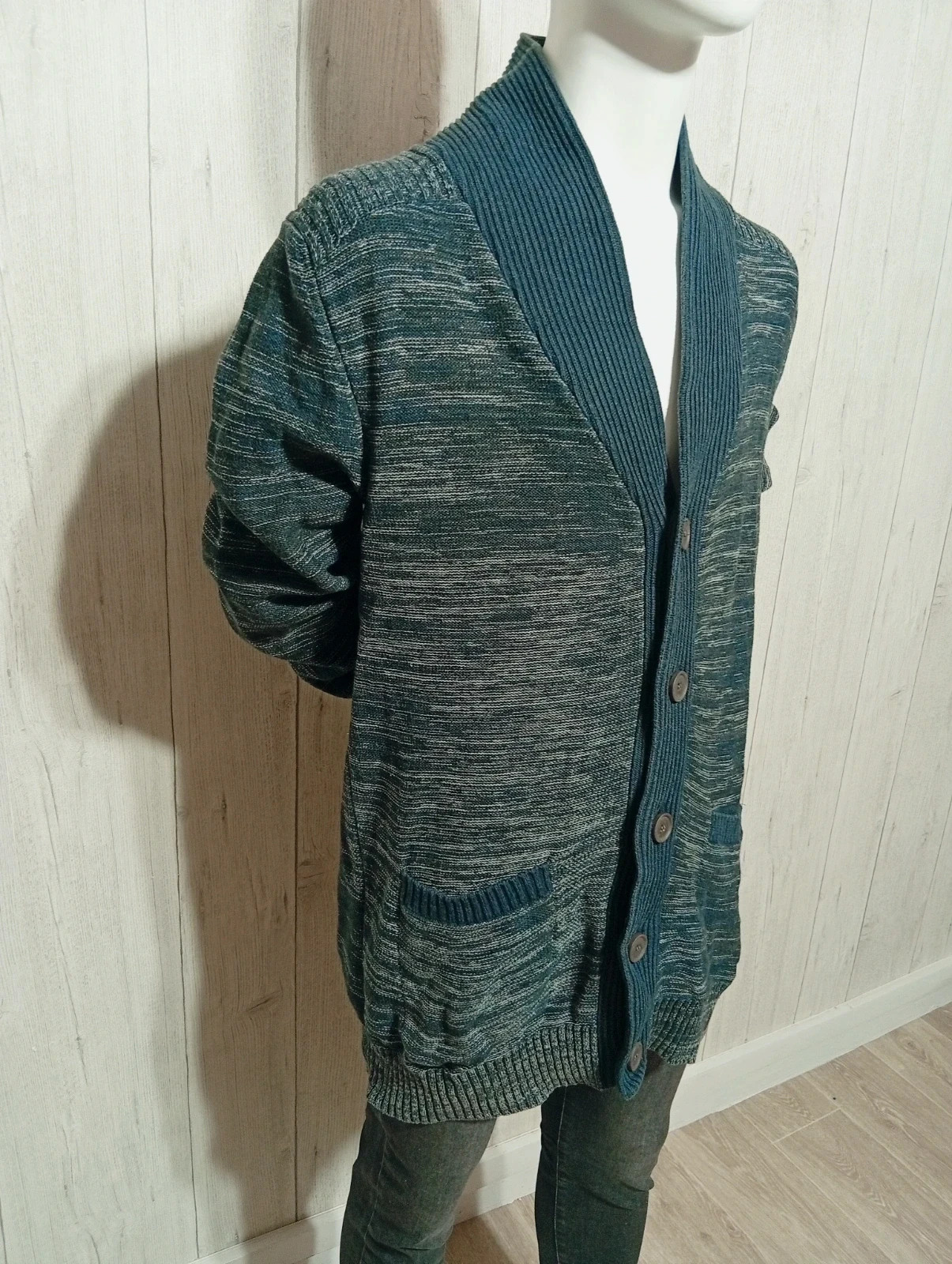 Cardigan ckh clockhouse homme - couleur marine et gris - taille XL/42 – CKH Clockhouse – taille XL 4