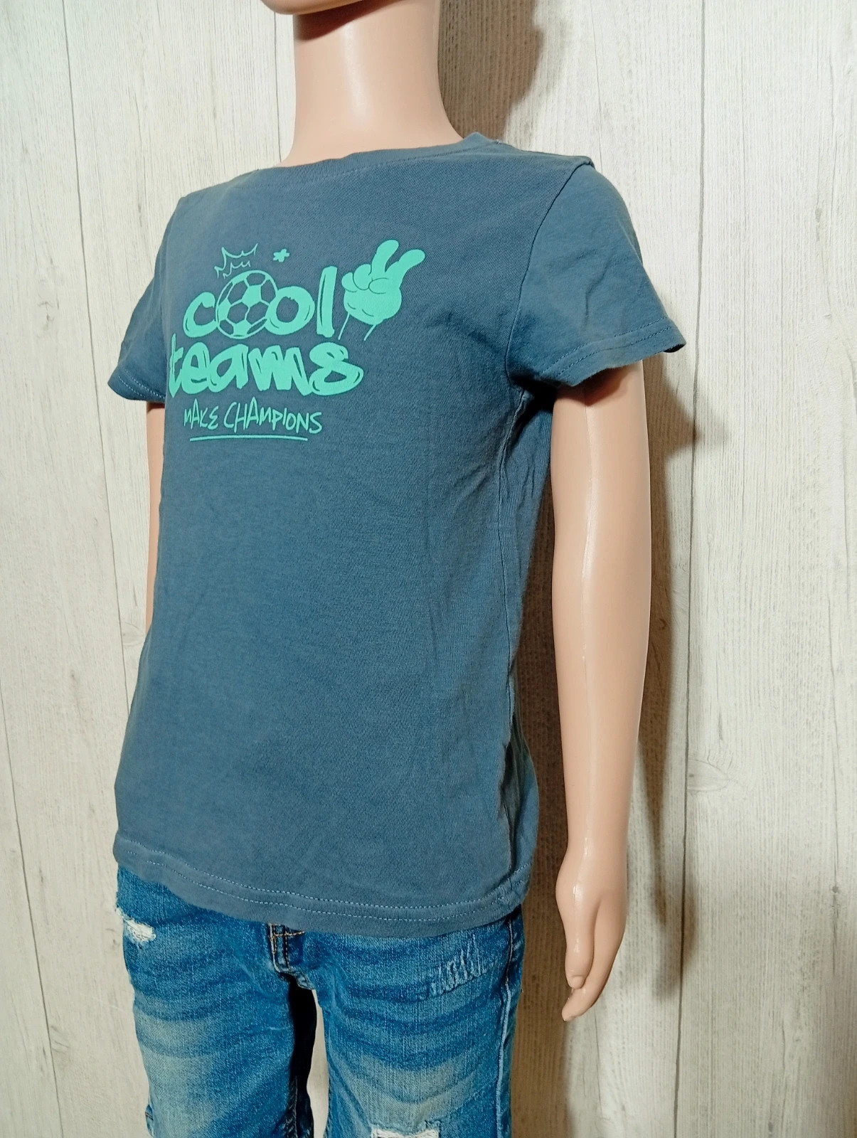 T-shirt imprimé manches courtes garcon - taille 5 ans (108/113 cm) - Kiabi - couleur bleu et menthe – Kiabi – taille 5 ans / 110 cm 5