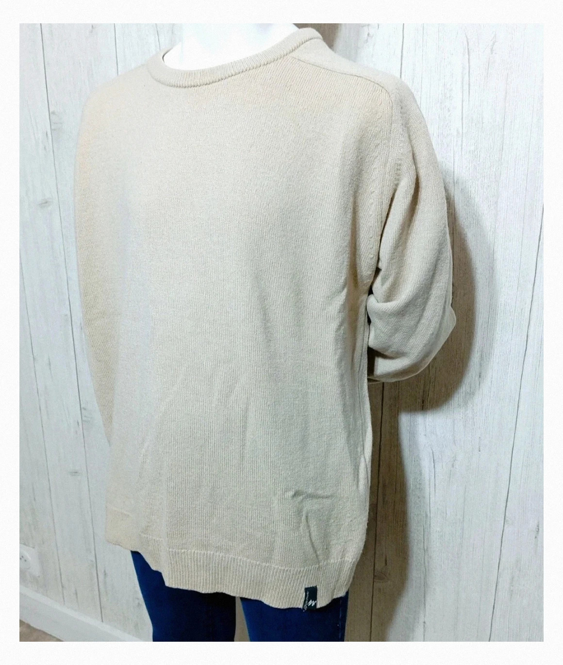 Pull homme manches longues ras de cou - Taille XL/42 - beige - quechua – Quechua – taille XL 5