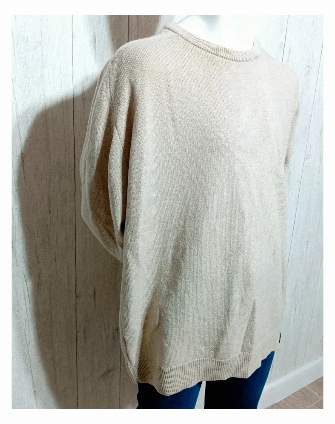 Pull homme manches longues ras de cou - Taille XL/42 - beige - quechua – Quechua – taille XL 4