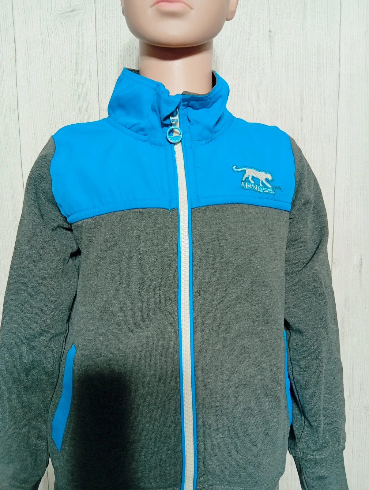 Gilet zippes garcon - taille 5 ans - airness - couleur bleu et gris – Airness – taille 5 ans / 110 cm 2