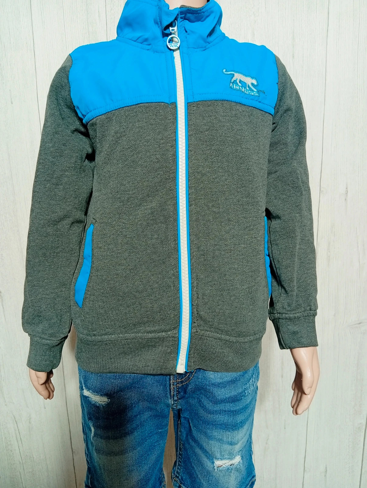 Gilet zippes garcon - taille 5 ans - airness - couleur bleu et gris – Airness – taille 5 ans / 110 cm 3