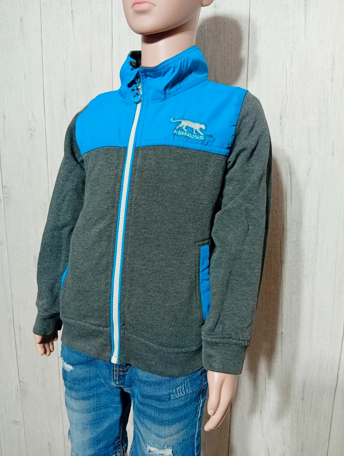 Gilet zippes garcon - taille 5 ans - airness - couleur bleu et gris – Airness – taille 5 ans / 110 cm 5