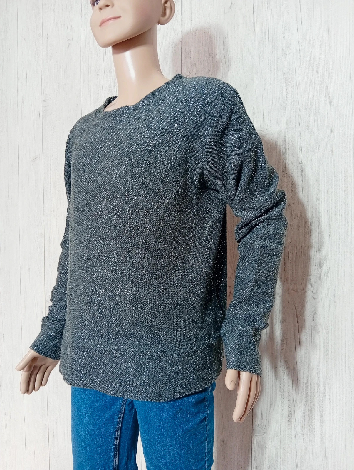 Pull manches longues fille - taille 12 ans ( 146/152 cm) - Kiabi - couleur gris argente – Kiabi – taille 12 ans / 152 cm 5