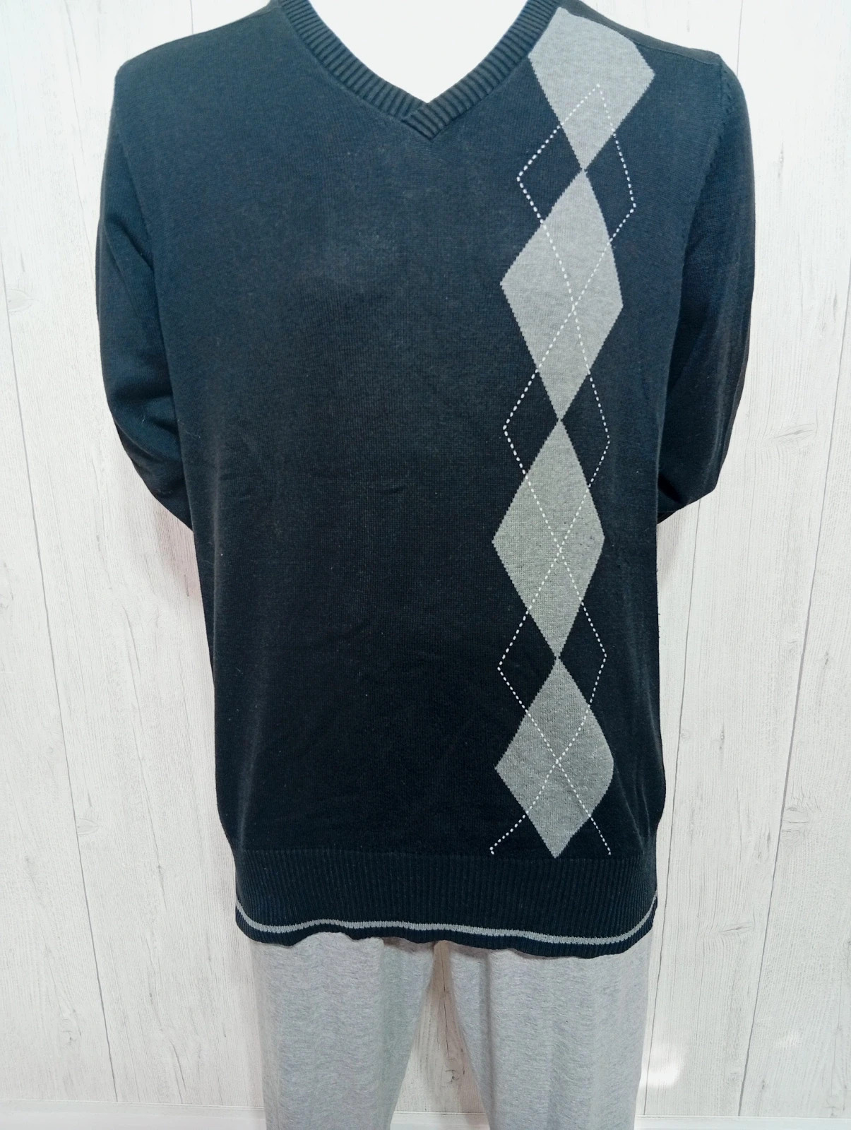 Sweat a col V homme - taille L/40 - Jules - couleur noir et gris – Jules – taille L 3