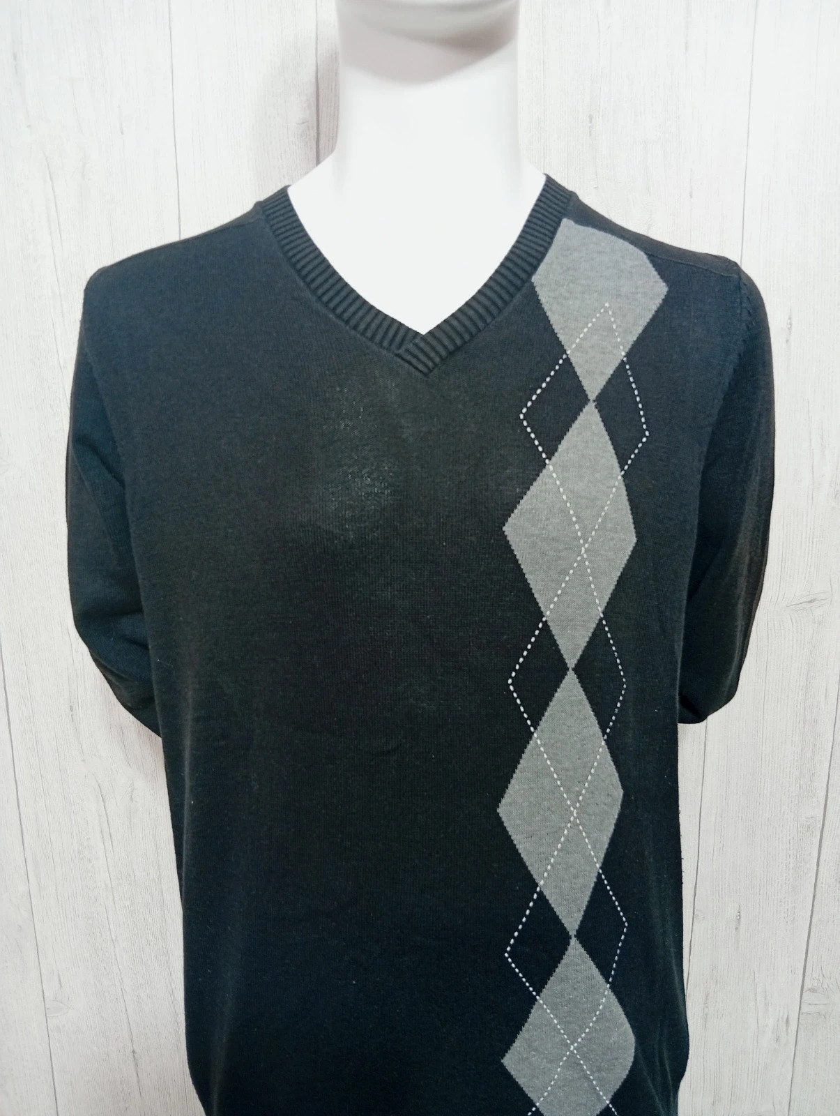 Sweat a col V homme - taille L/40 - Jules - couleur noir et gris – Jules – taille L 2