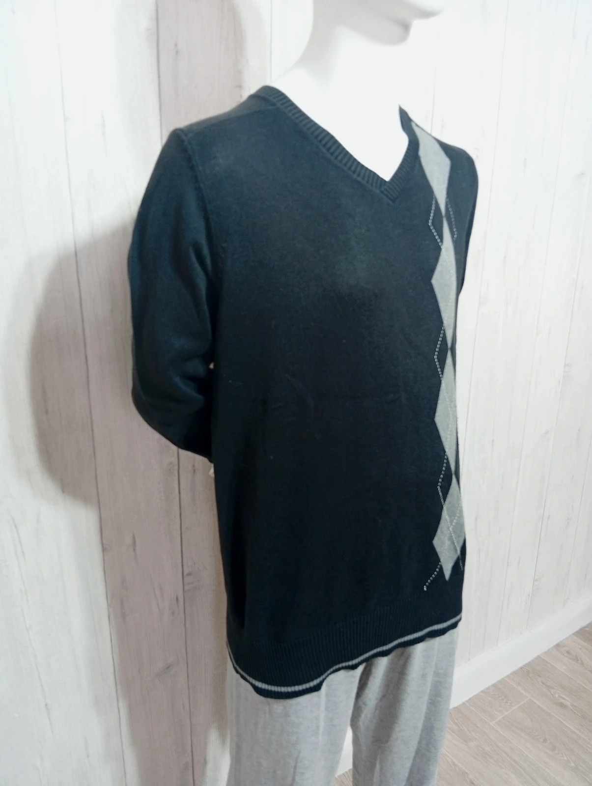 Sweat a col V homme - taille L/40 - Jules - couleur noir et gris – Jules – taille L 4