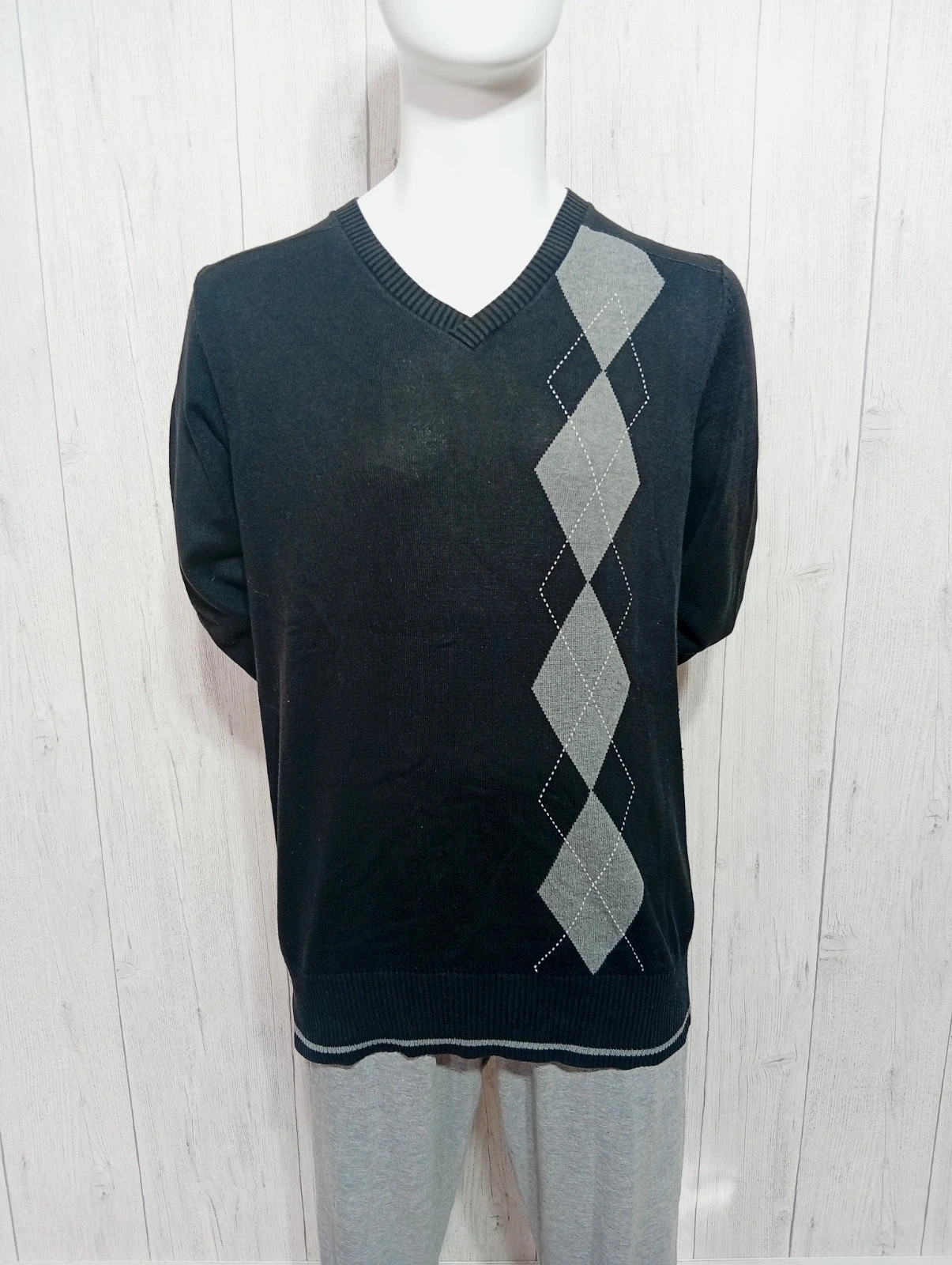Sweat a col V homme - taille L/40 - Jules - couleur noir et gris