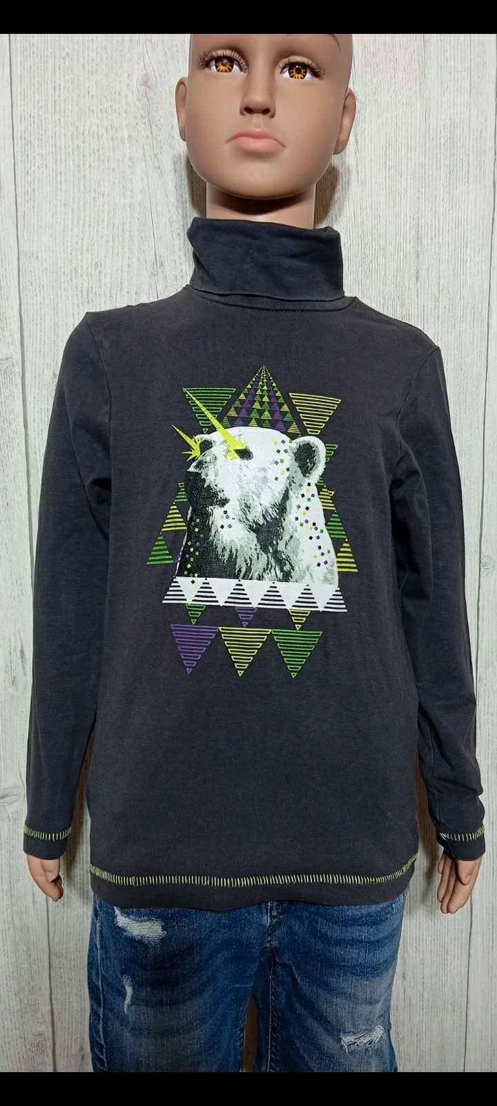 Pull a col roulé manches longues - taille 5 ans (110cm) - orchestra - couleur gris multicolore – Orchestra – taille 5 ans / 110 cm 2