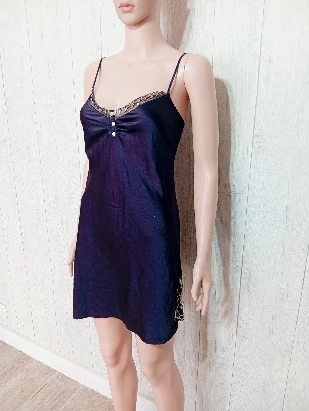 Nuisette femme - taille S/36 - Darjeeling - couleur violet et blanc – Darjeeling – taille S / 36 / 8 5