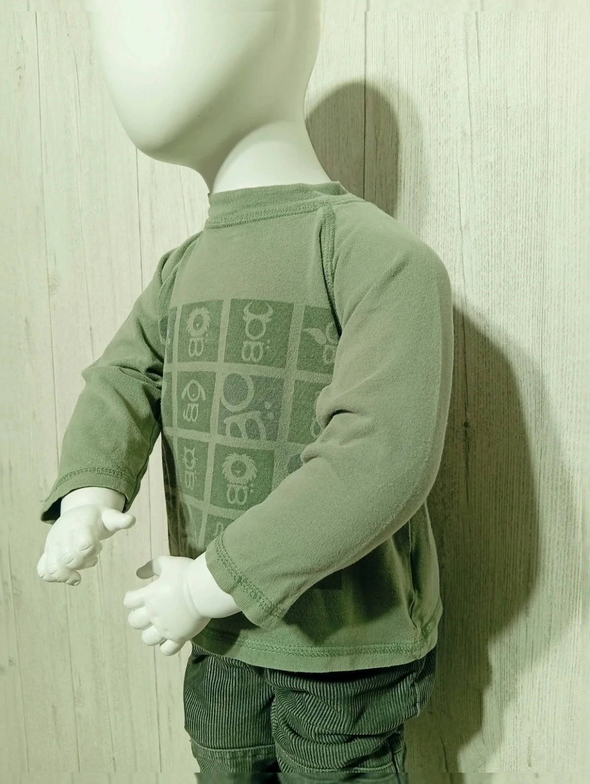 T-shirt garçon manche longue - obaibi - taille 18 mois (81 cm) - couleur kaki vert – Obaïbi – taille 12-18 mois / 80 cm 3