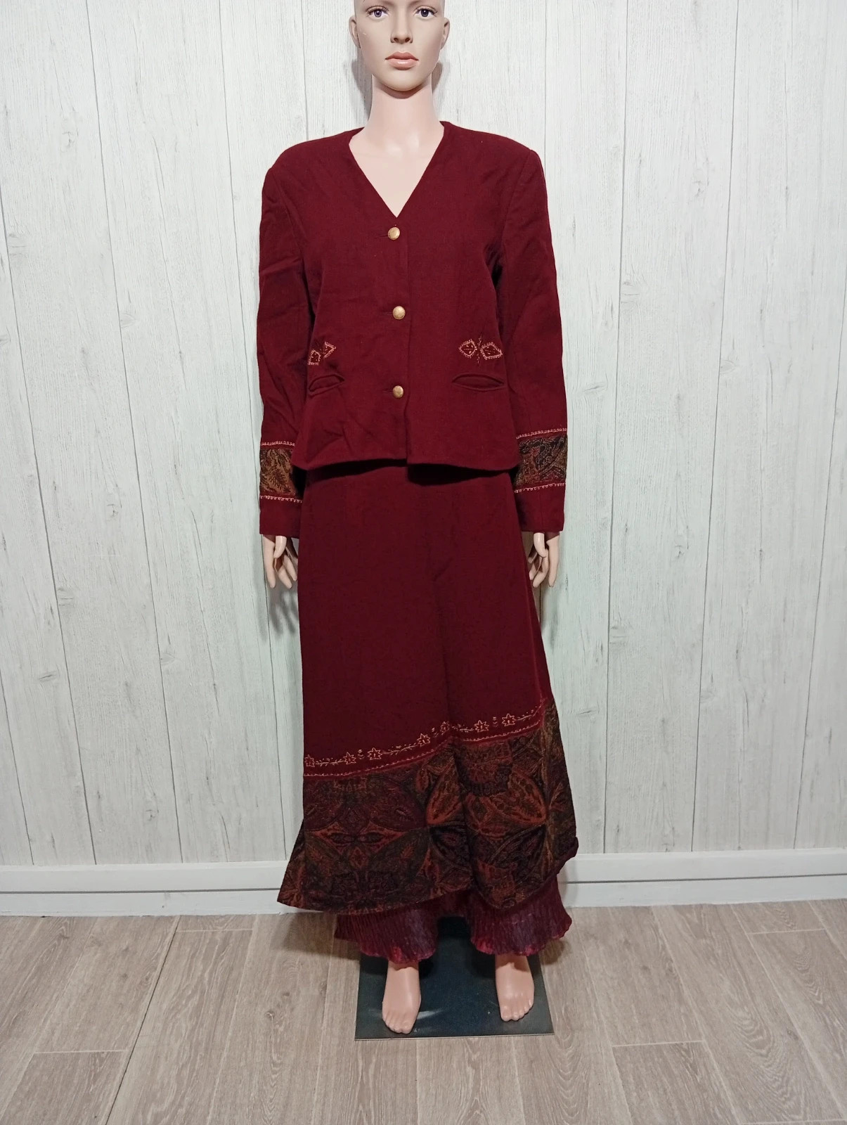 Ensemble tailleur 2 pieces femme - taille XL/42 - ishwar - couleur bordeaux