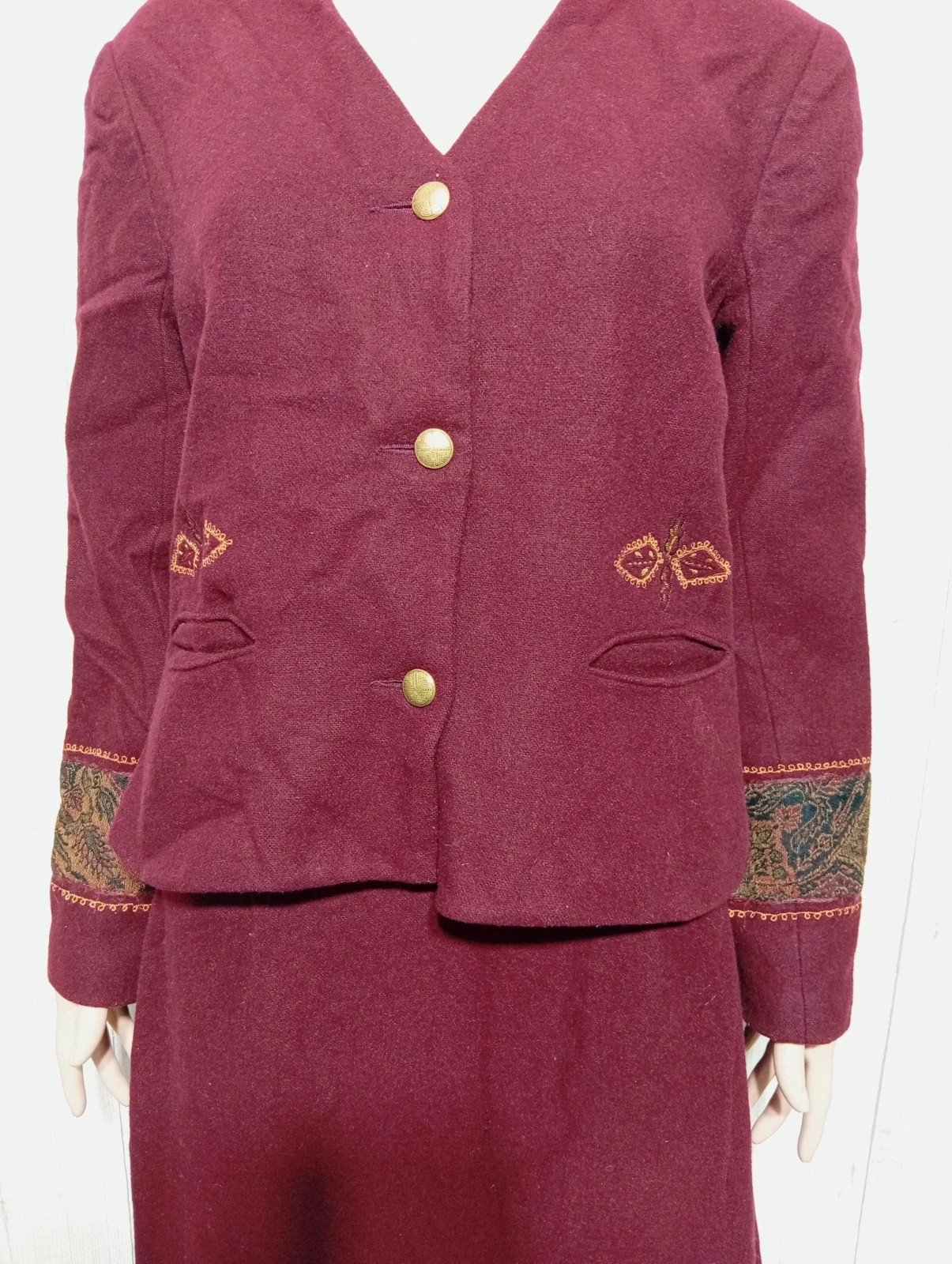 Ensemble tailleur 2 pieces femme - taille XL/42 - ishwar - couleur bordeaux – Ishwar – taille XL / 42 / 14 4