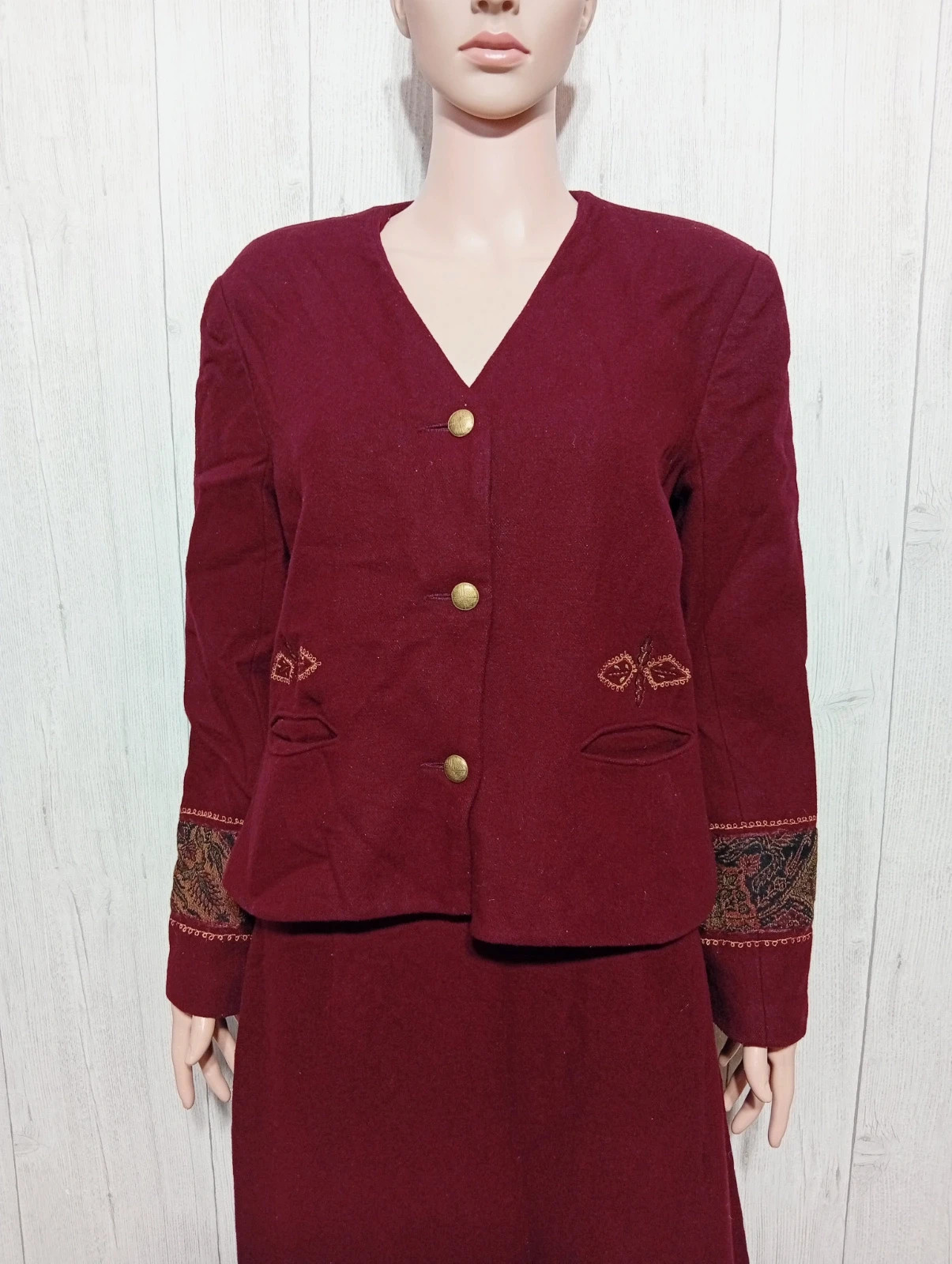 Ensemble tailleur 2 pieces femme - taille XL/42 - ishwar - couleur bordeaux – Ishwar – taille XL / 42 / 14 2