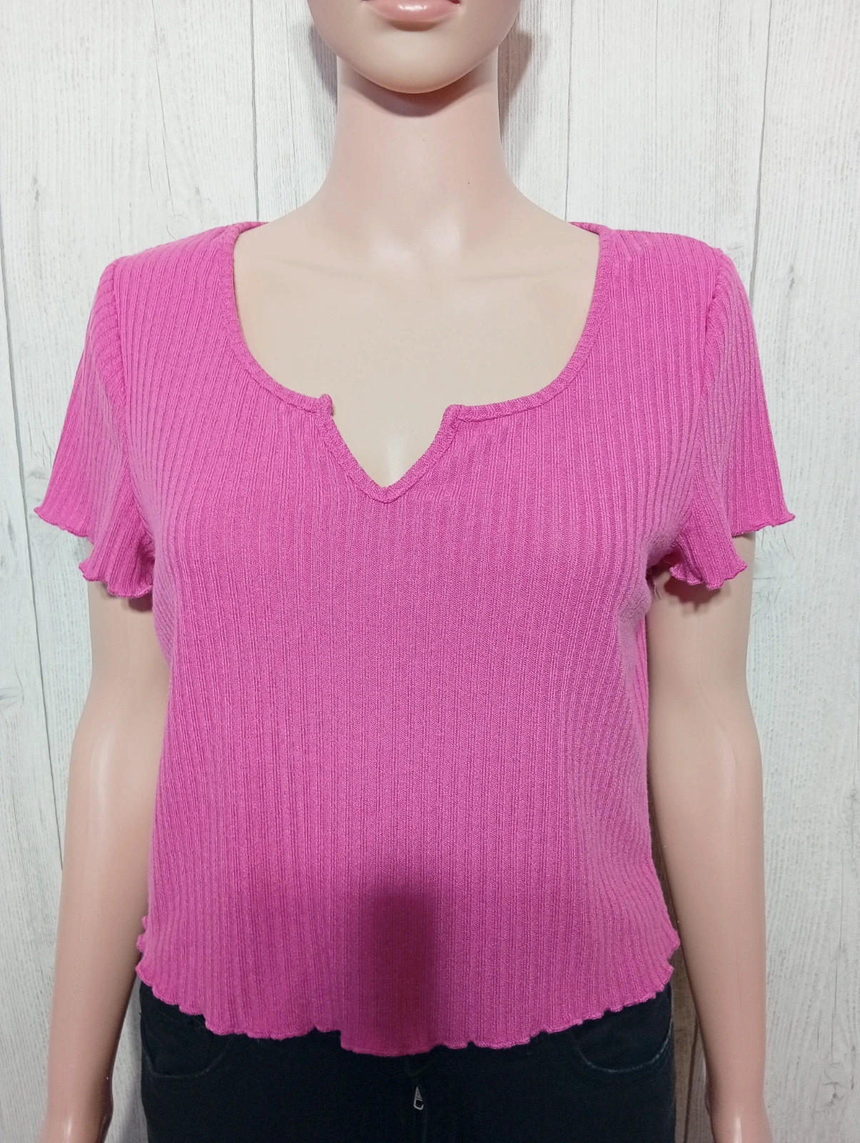 T-shirt unie manche courte femme - taille XL/42 - shein - couleur fushia – Shein – taille XL / 42 / 14 2