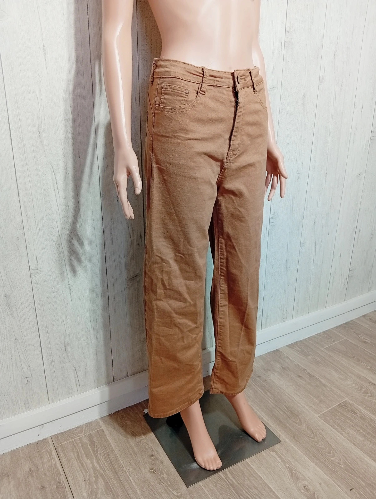 Jeans a jambes larges femme - taille L/40 - Mila premium - couleur marron – Mila Premium – taille L / 40 / 12 4