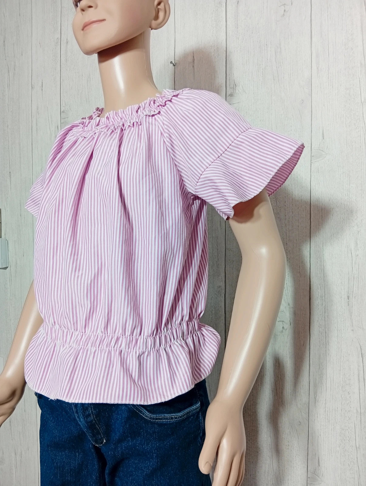 Top sans manche fille - taille 10ans (140 cm) -couleur rose et blanc – taille 10 ans / 140 cm 5
