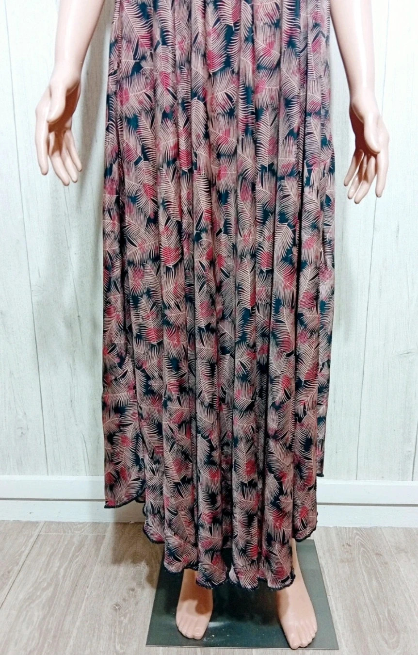 Robe longue d'été à motif femme - Taille unique - Algo Bonito - couleur noir rose – algo bonito – taille Taille unique 3