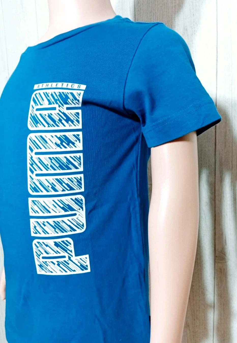 T-shirt manche courte imprimé- taille 5/6 ans ( 116 cm) -Puma-couleur bleu et blanc – Puma – taille 6 ans / 116 cm 5
