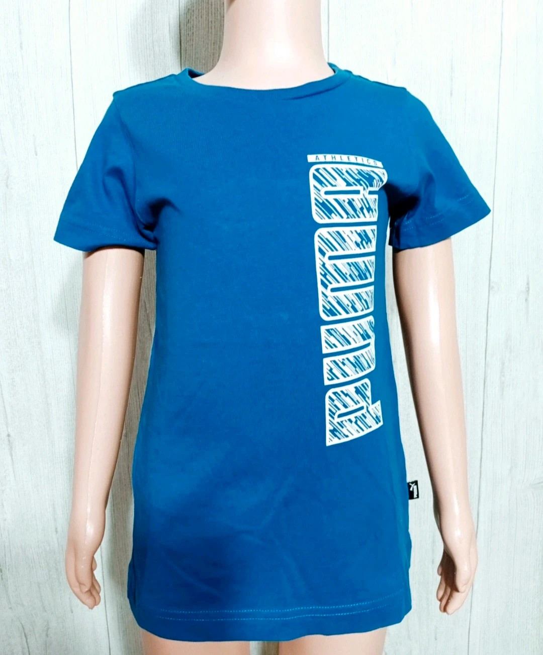 T-shirt manche courte imprimé- taille 5/6 ans ( 116 cm) -Puma-couleur bleu et blanc