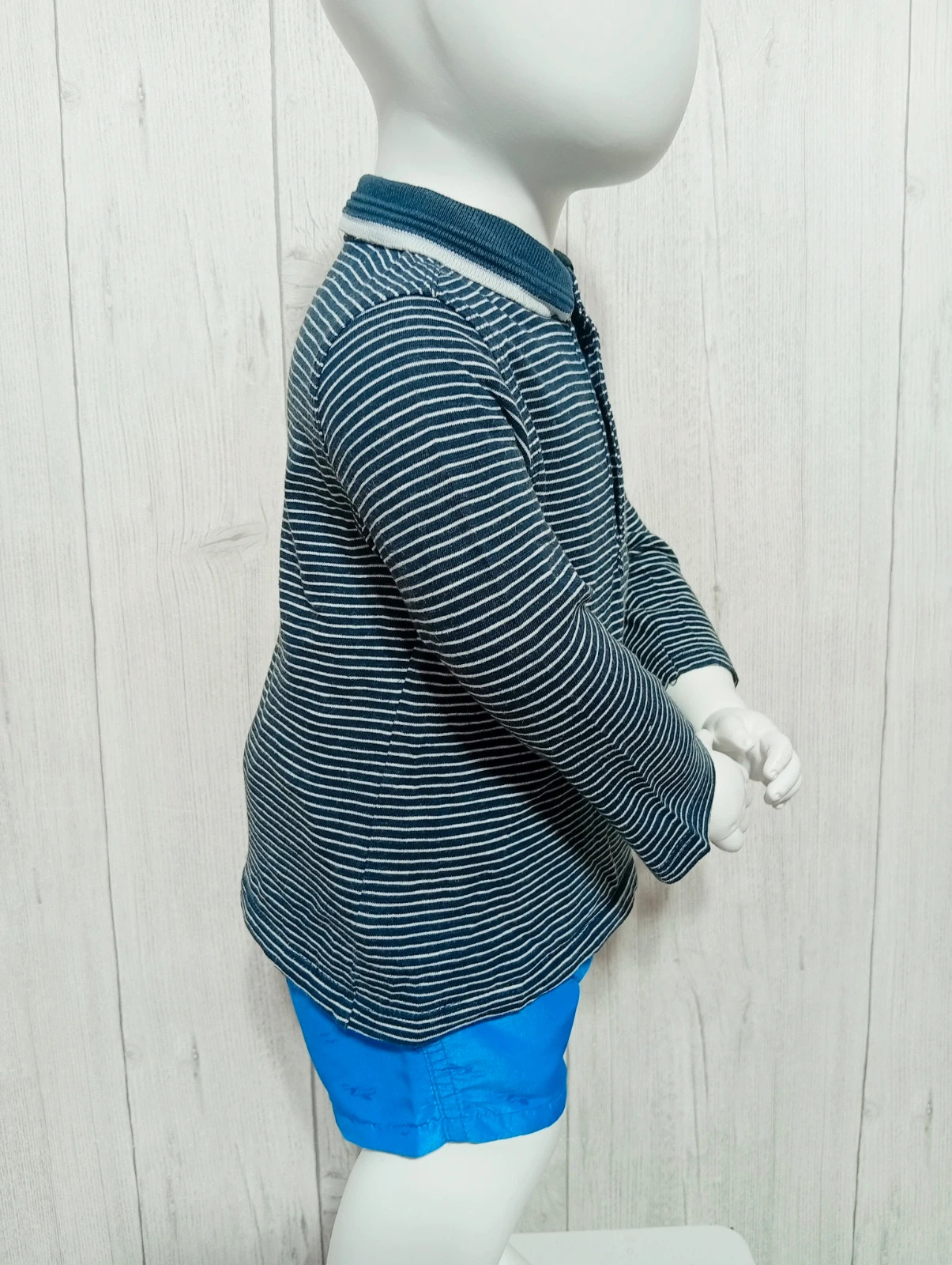 Polo manches longues garçon - taille 18 mois ( 80 cm) - tape a l'oeil - couleur marine et blanc – Tape à l'œil – taille 12-18 mois / 80 cm 4