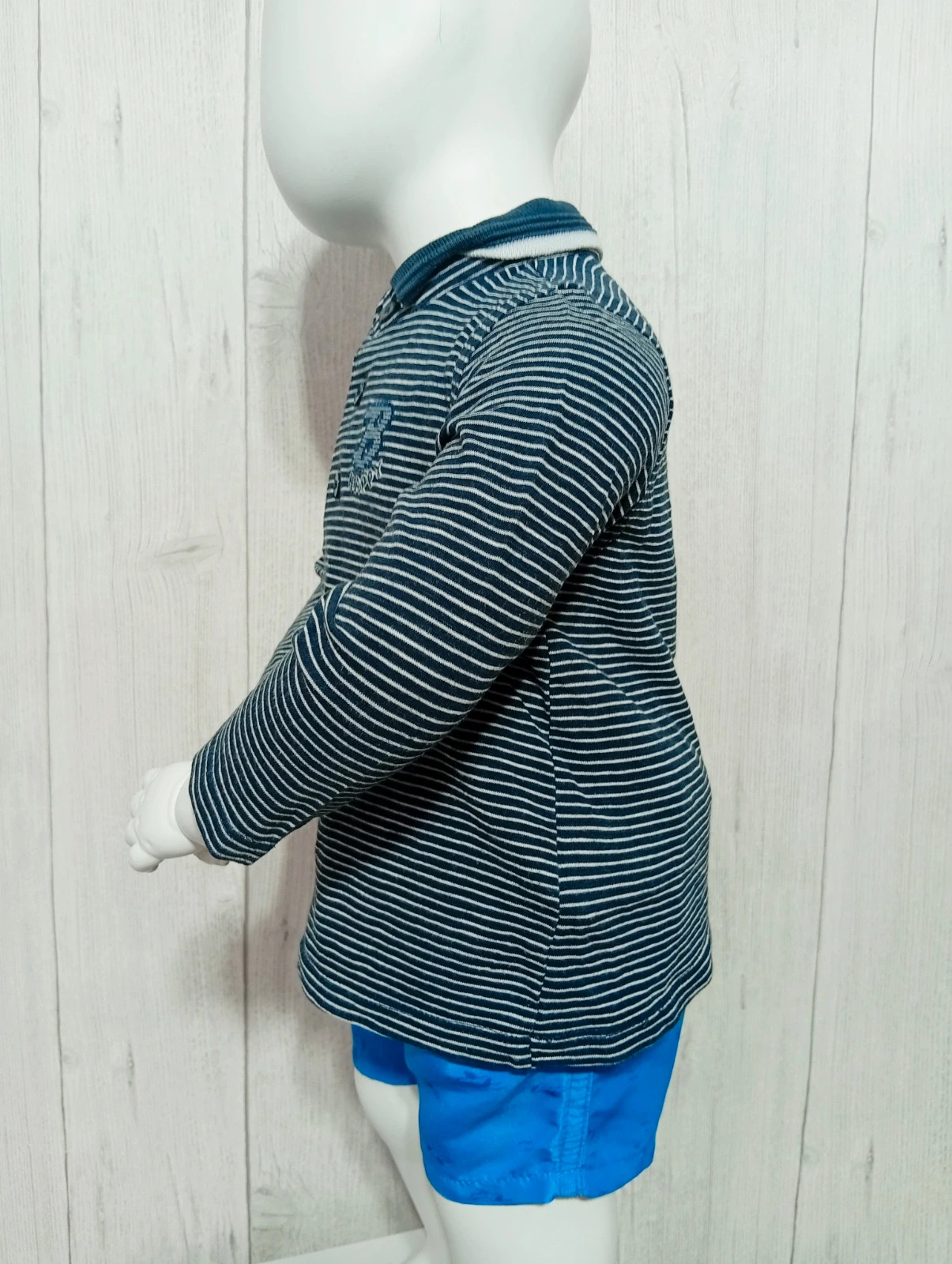 Polo manches longues garçon - taille 18 mois ( 80 cm) - tape a l'oeil - couleur marine et blanc – Tape à l'œil – taille 12-18 mois / 80 cm 5