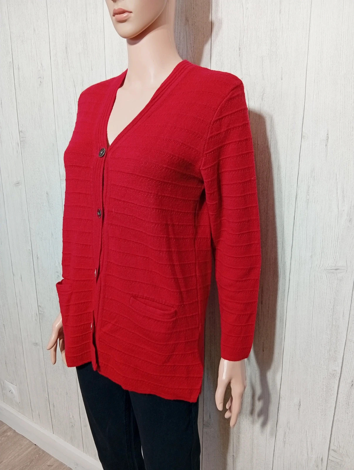 Cardigan femme - taille 42/44- afibel - couleur rouge – Afibel – taille XL / 42 / 14 5